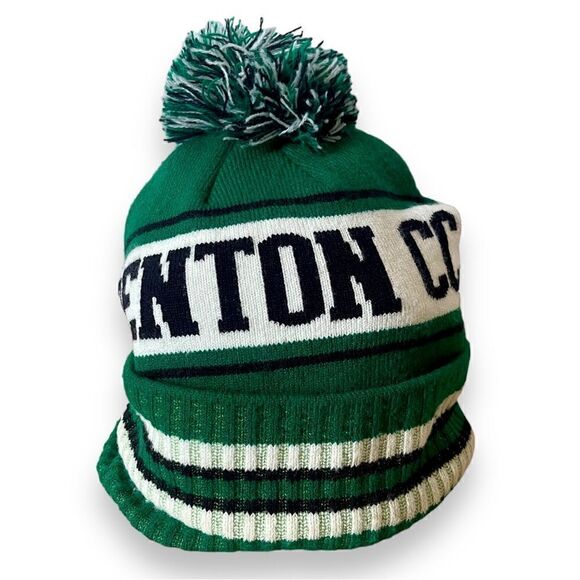 Denton Country Club Texas Stripe Cuffed Rugby Pom Pom Knit Beanie - Picture 6 of 16